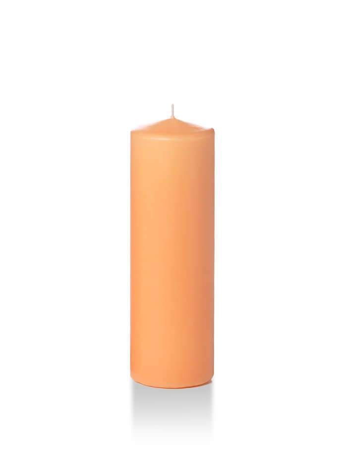 2.25" x 7" Slim Pillar Candles Peach