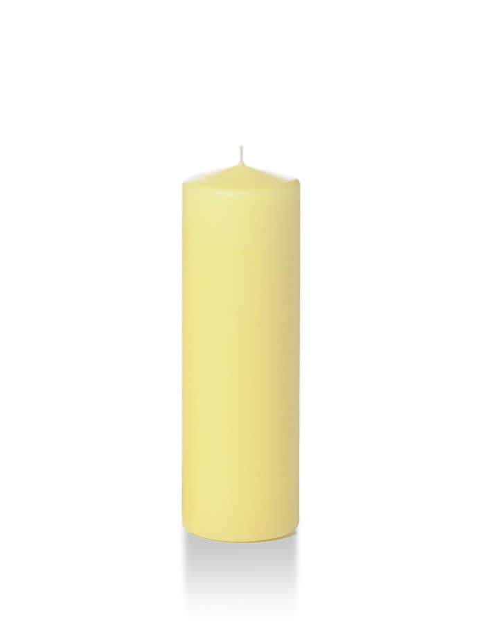 2.25" x 7" Slim Pillar Candles Buttercup Yellow