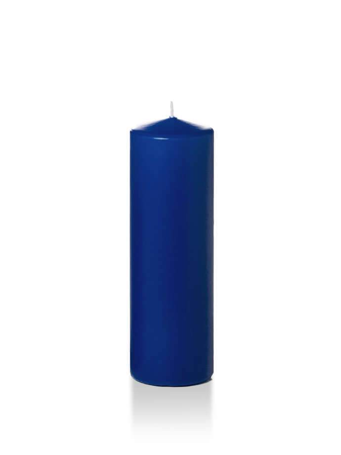 2.25" x 7" Slim Pillar Candles Royal Blue