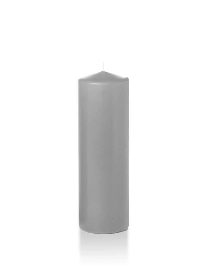 Wholesale 2.25" x 7" Slim Pillar Candles Light Gray