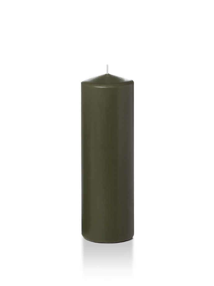 2.25" x 7" Slim Pillar Candles Olive