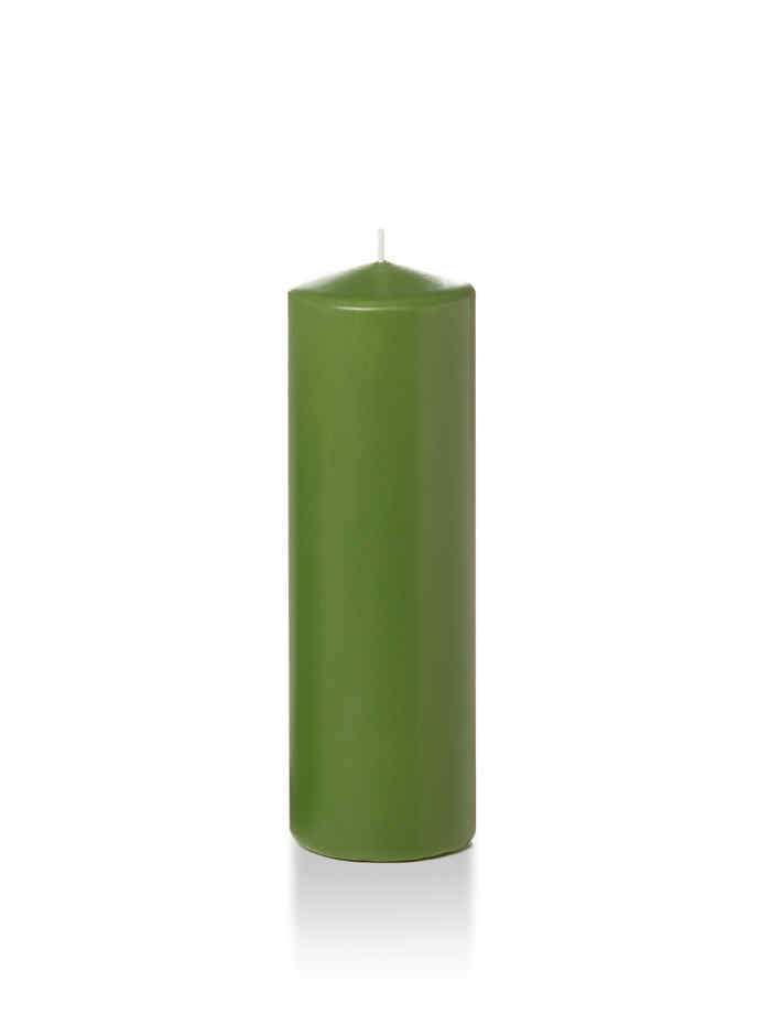 2.25" x 7" Slim Pillar Candles Green Tea