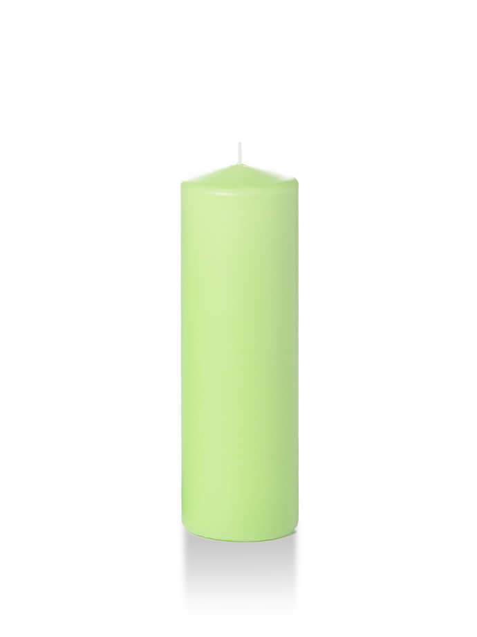 2.25" x 7" Slim Pillar Candles Mint