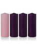 Yummi Candles - 3" x 8" Wholesale Advent Pillar Candles Purple-Rose