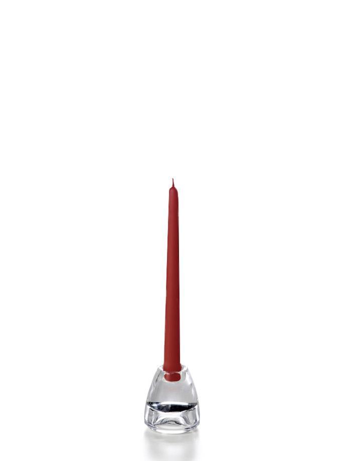 10" Wholesale Taper Candles - Case of 72 Burgundy