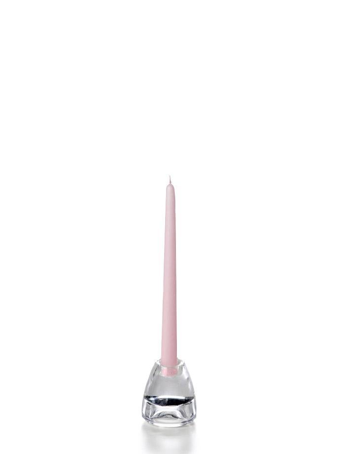 10" Wholesale Taper Candles - Case of 72 Light Rose