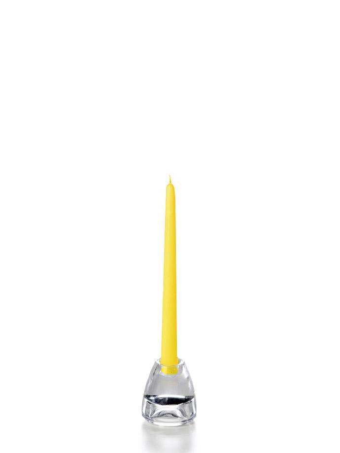 10" Wholesale Taper Candles - Case of 72 Bright Yellow