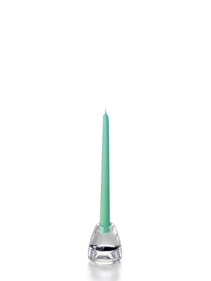 10" Wholesale Taper Candles - Case of 72 Aqua Green