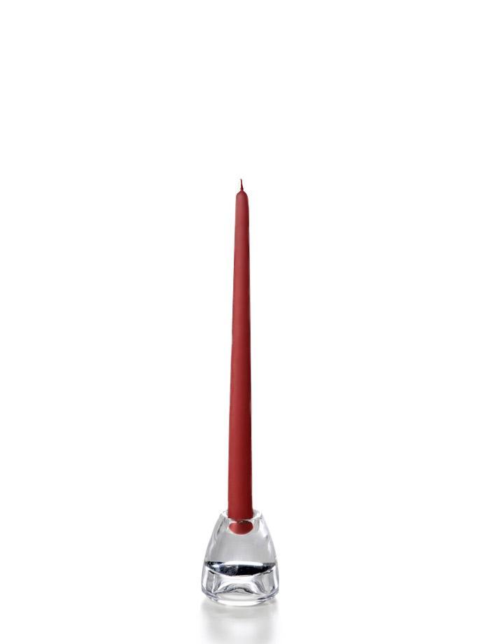 12" Wholesale Taper Candles - Case of 72 Burgundy