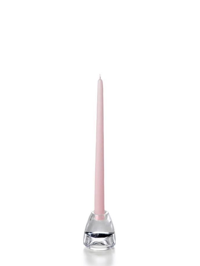 12" Wholesale Taper Candles - Case of 72 Light Rose