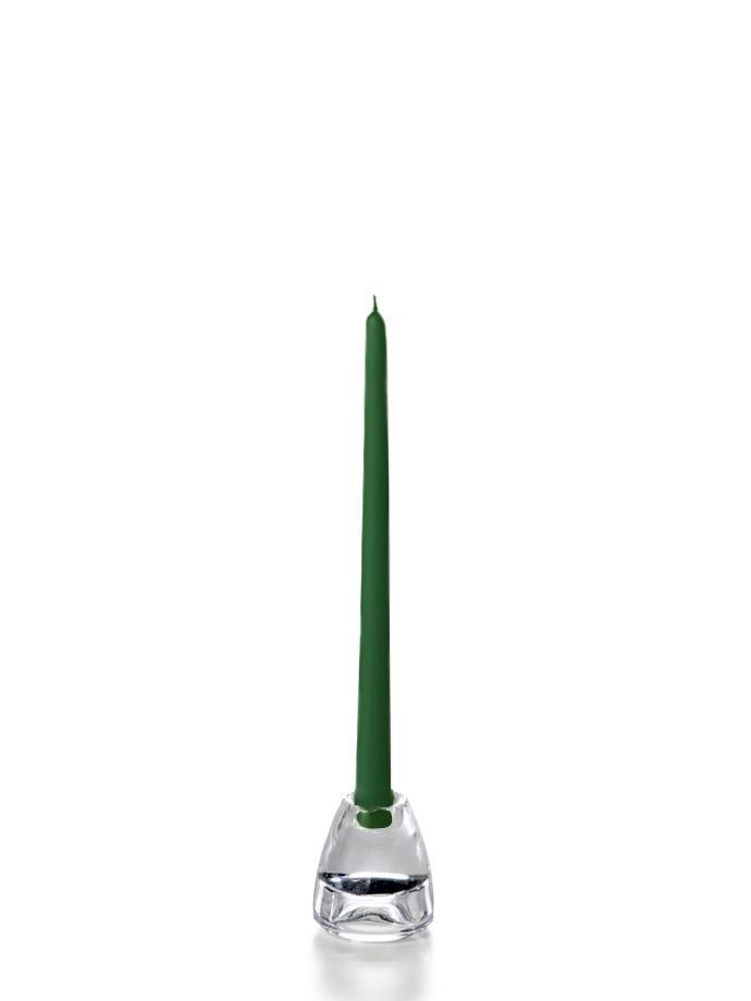 12" Wholesale Taper Candles - Case of 72 Hunter Green