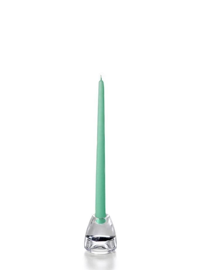 12" Wholesale Taper Candles - Case of 288 Aqua Green