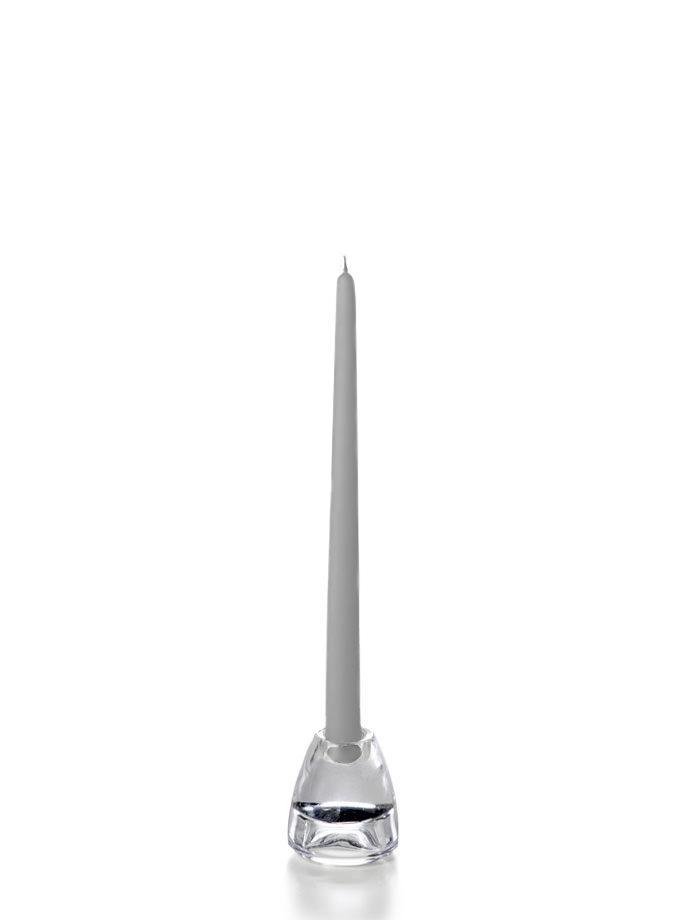 12" Wholesale Taper Candles - Case of 72 Light Gray