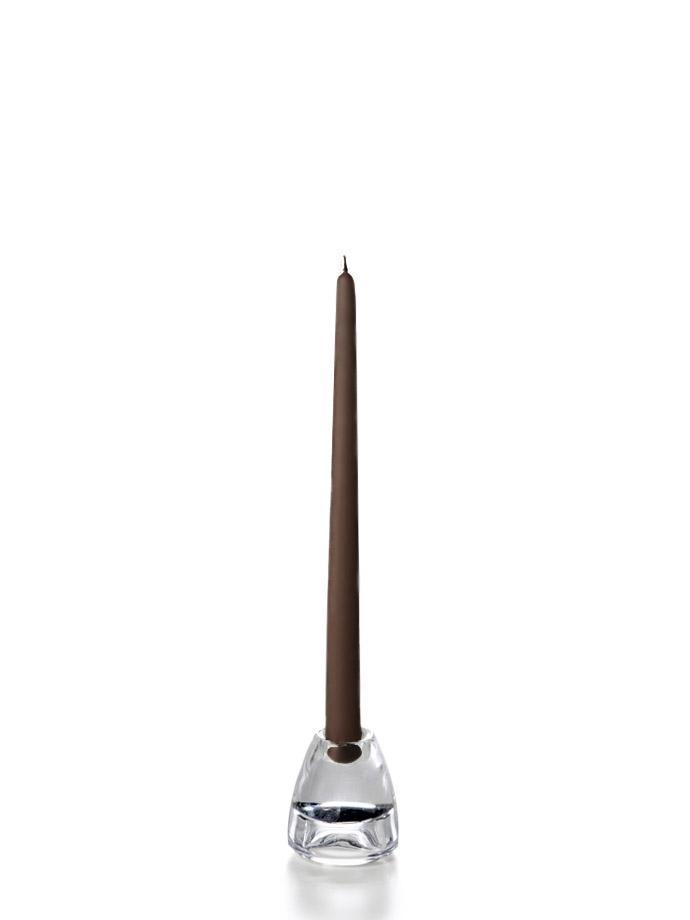 12" Wholesale Taper Candles - Case of 72 Chocolate