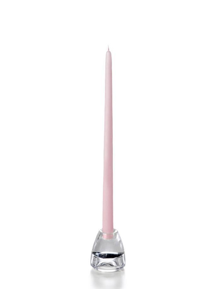 15" Wholesale Taper Candles - Case of 144 Light Rose