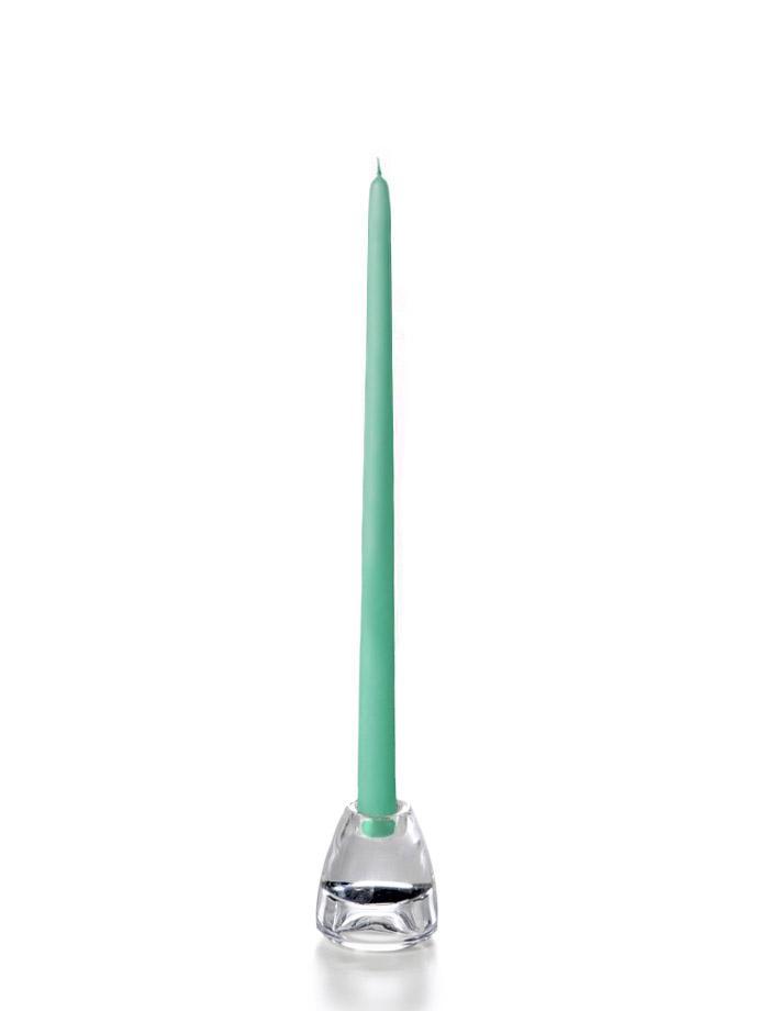 15" Wholesale Taper Candles - Case of 144 Aqua Green