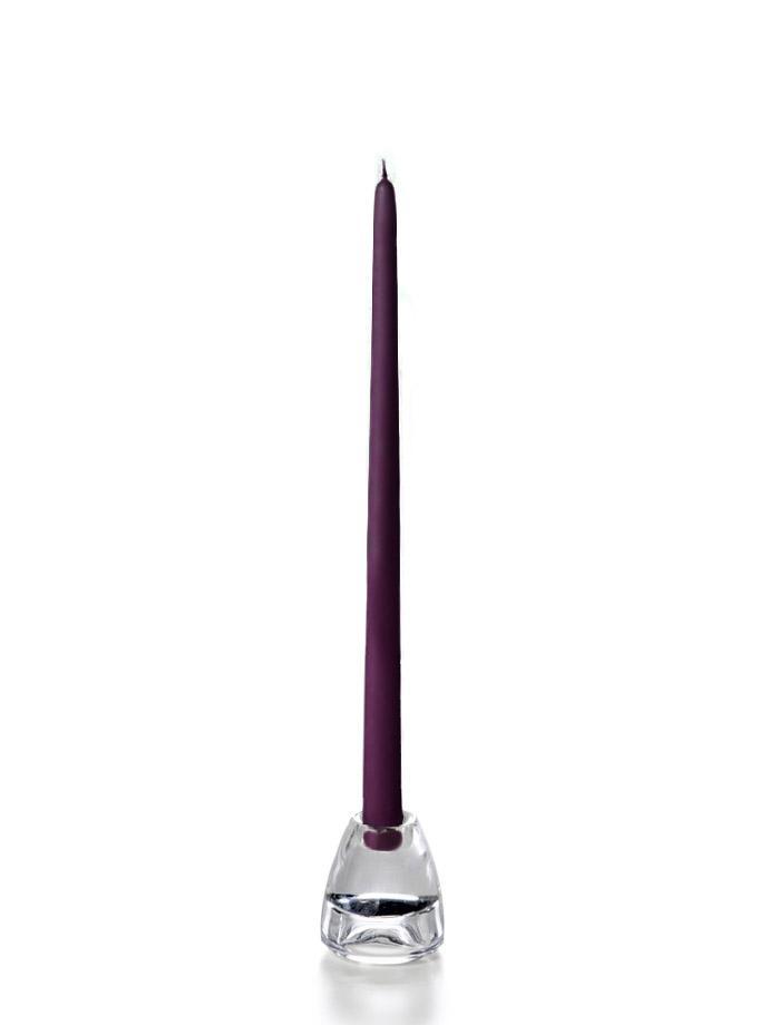 15" Wholesale Taper Candles - Case of 72 Dark Purple