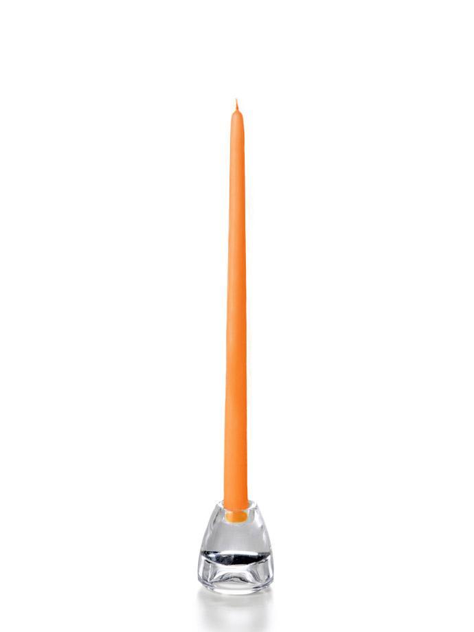 15" Wholesale Taper Candles - Case of 144 Bright Orange