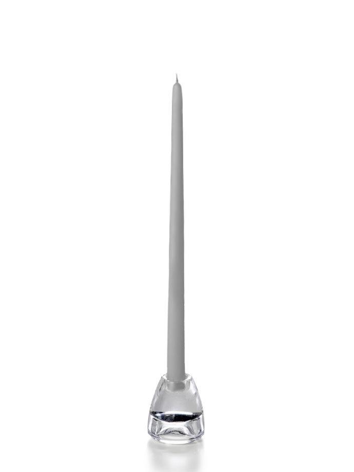 15" Wholesale Taper Candles - Case of 72 Light Gray