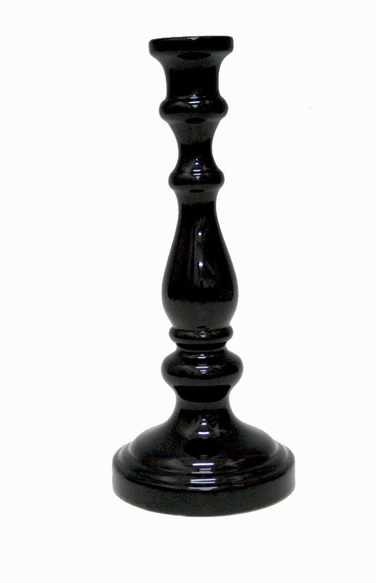 BLACK CERAMIC CANDLEHOLDER -  28 CM