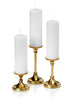 Yummi Candles - 12 Slim Pillar Candles and 12 Gold Timeless Pillar Holders