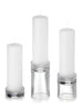 Yummi Candles - 12 Slim Pillar Candles and 12 Glass Pillar Holders