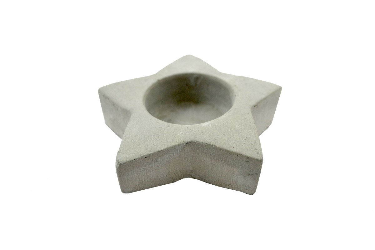 T-LIGHT HOLDER STAR CEMENT