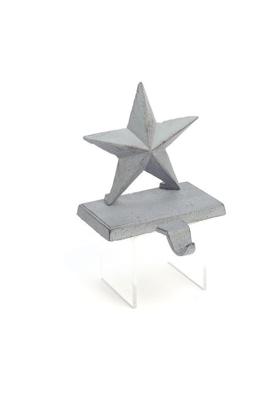 Xmas Stocking Hldr Star Grey