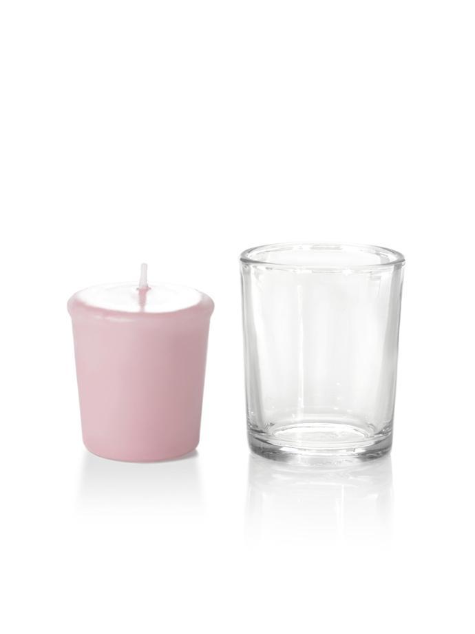 15 Hour Votive Candles & Votive Holders Light Rose