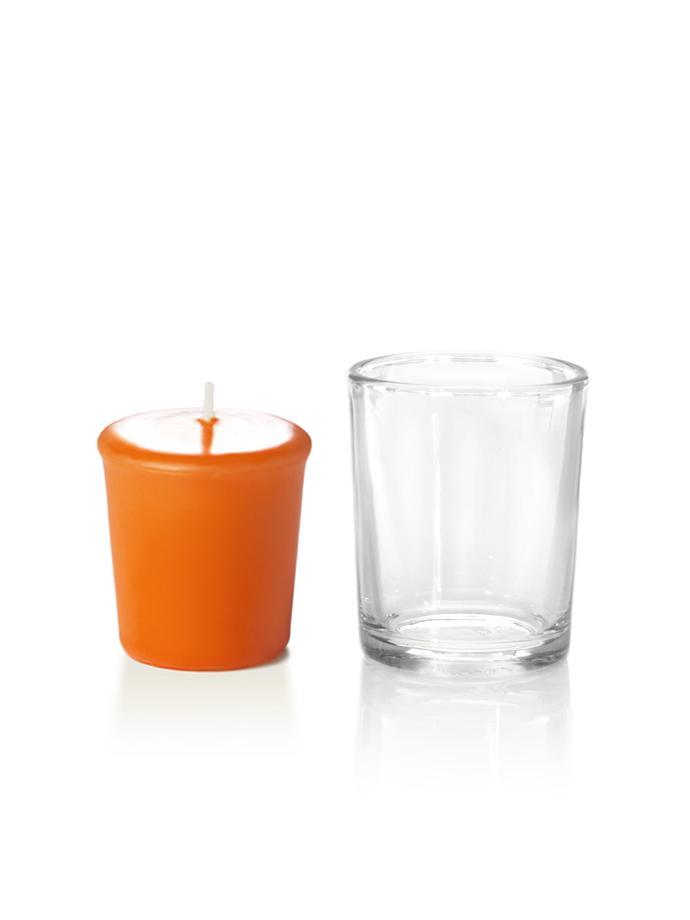 15 Hour Votive Candles & Votive Holders Bright Orange