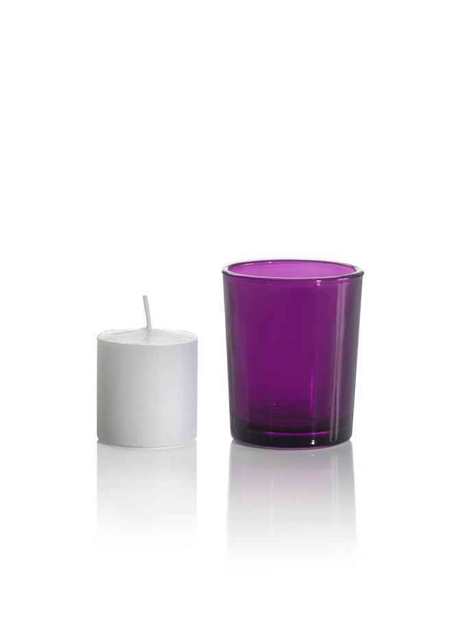 10 Hour Votive Candles And Candle Holders Dark Purple