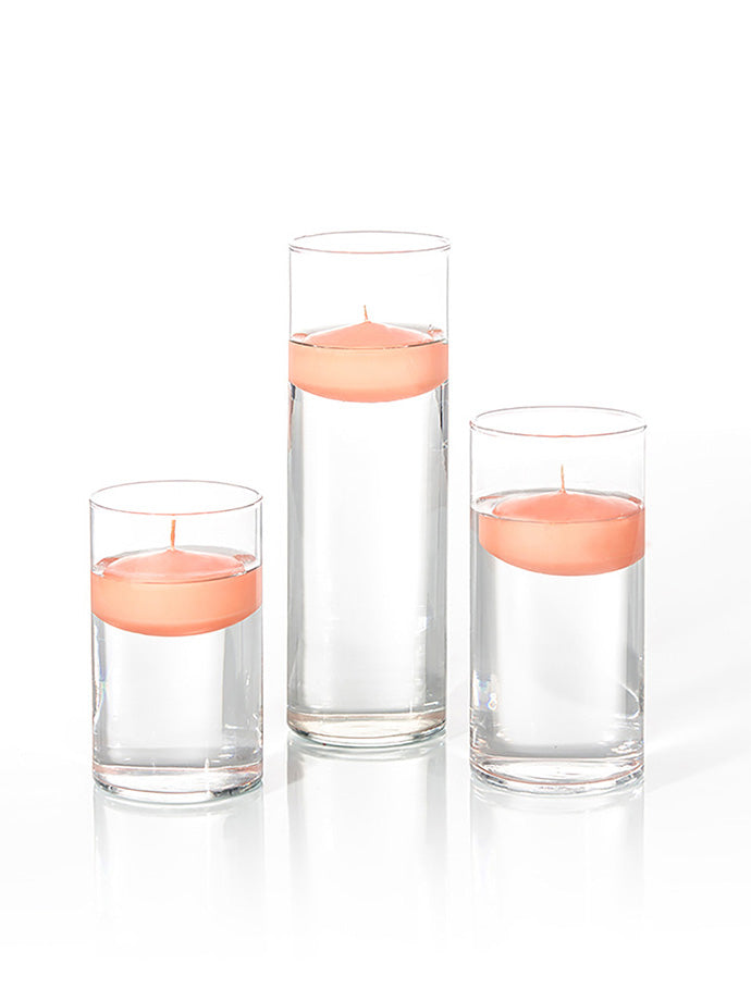 36 Floating Candles and Cylinder Vases