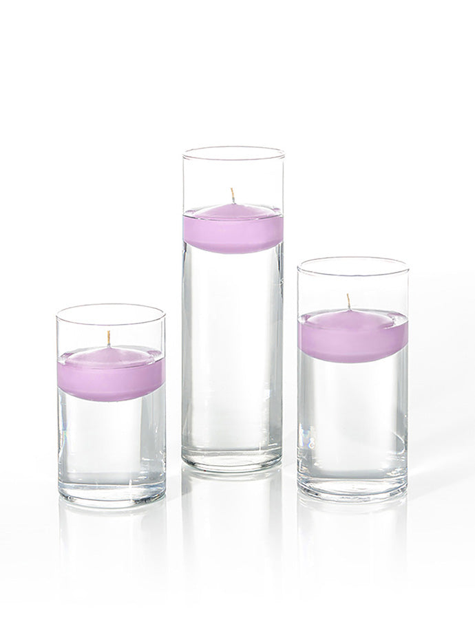 36 Floating Candles and Cylinder Vases