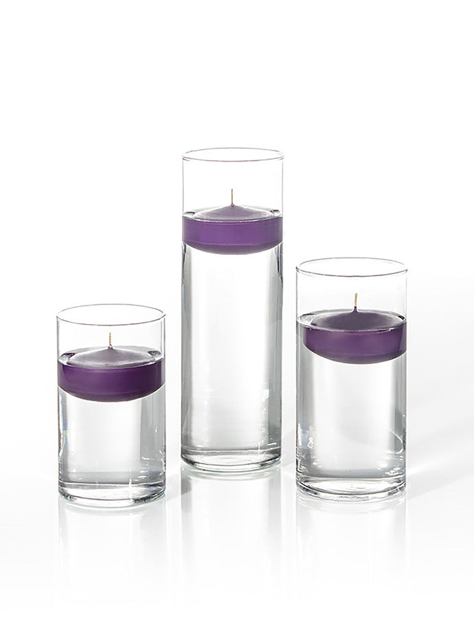 36 Floating Candles and Cylinder Vases