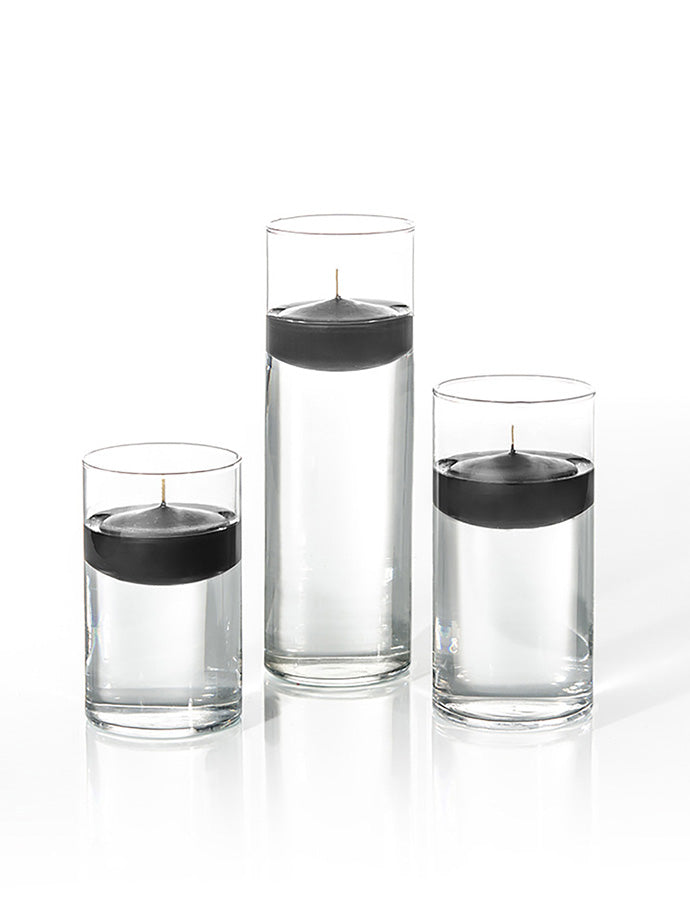 18 Floating Candles and Cylinder Vases