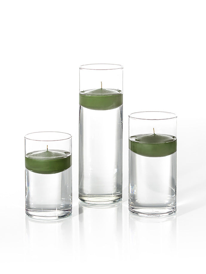 18 Floating Candles and Cylinder Vases