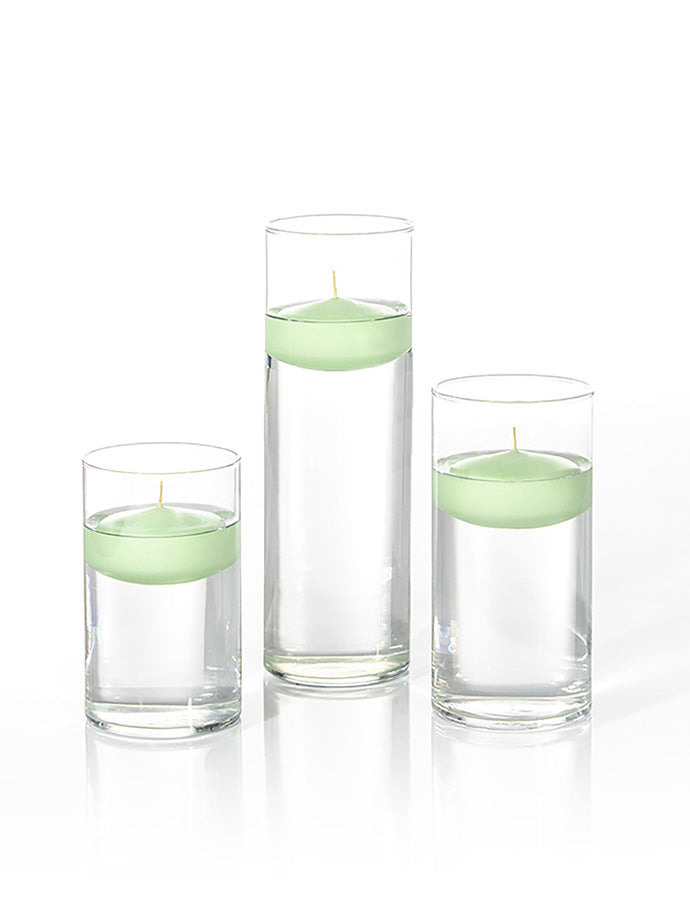 18 Floating Candles and Cylinder Vases