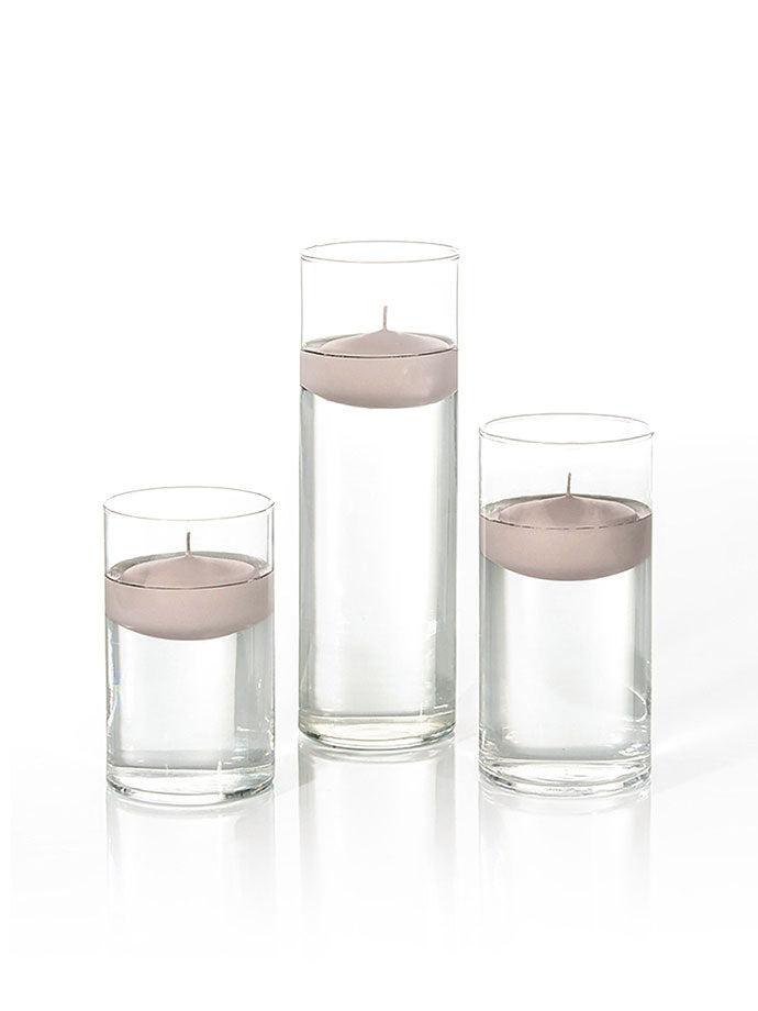 18 Floating Candles and Cylinder Vases