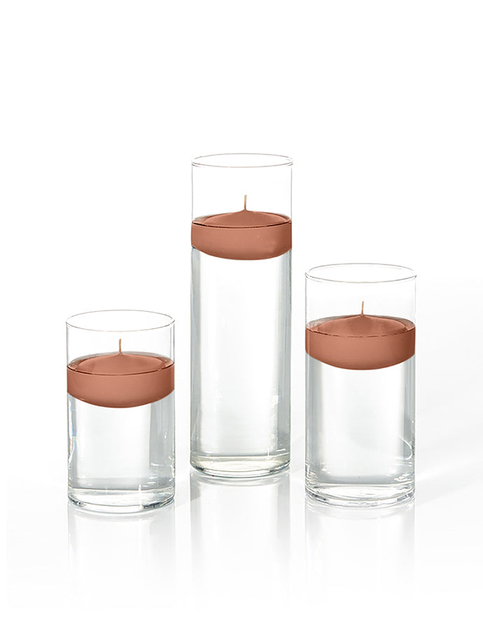 36 Floating Candles and Cylinder Vases