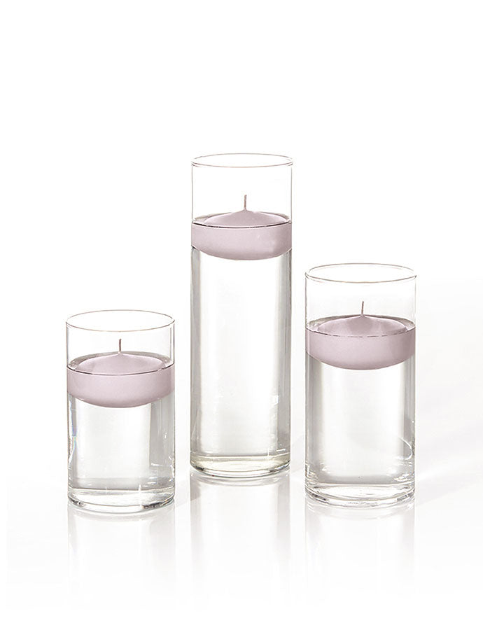 36 Floating Candles and Cylinder Vases