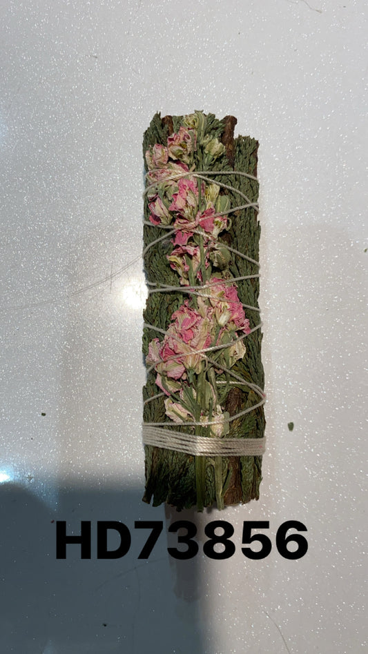 Cedar + Pink Larkspur Stick