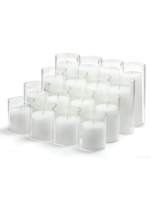 16 Column Pillar Candles and Cylinder Vases